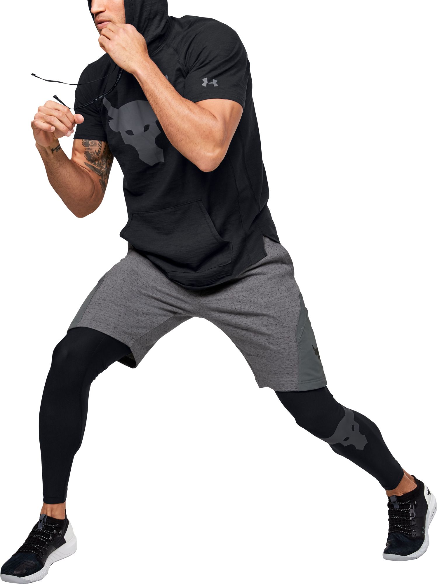 the rock short sleeve hoodie