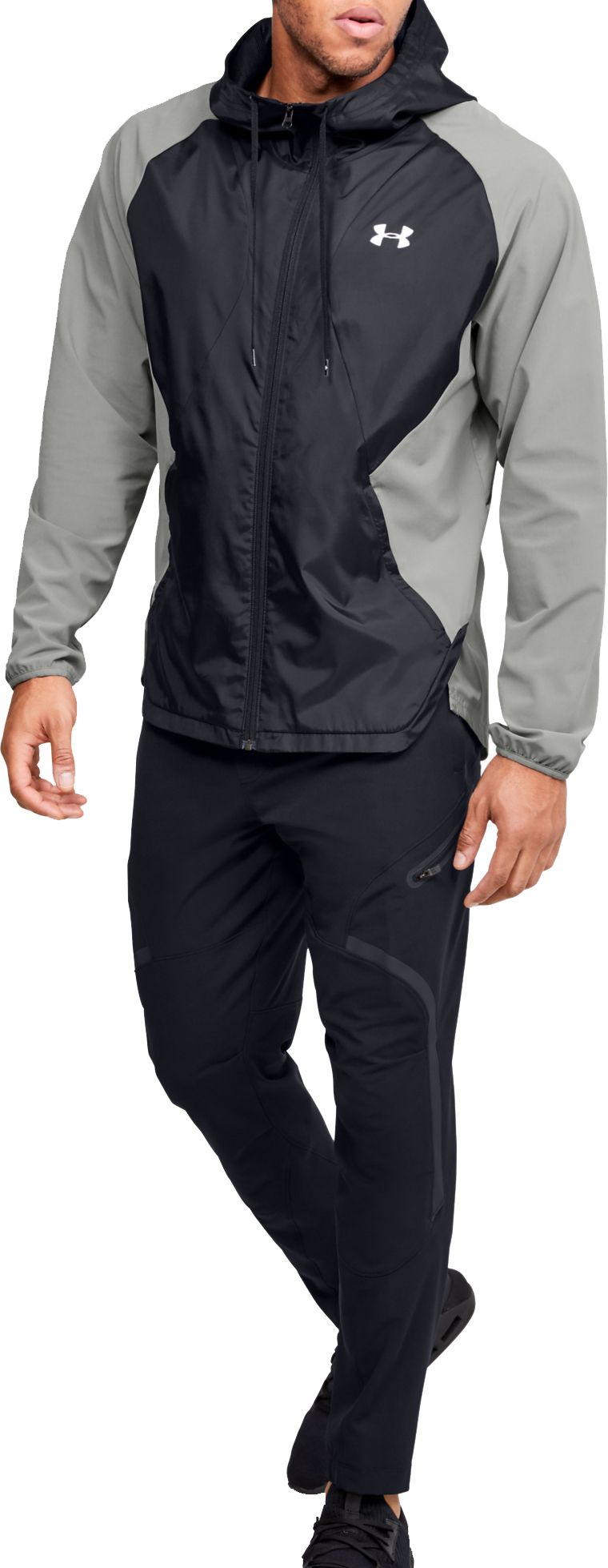 Under Armour UNSTOPPABLE - Tracksuit bottoms - halo gray / / black/grey 