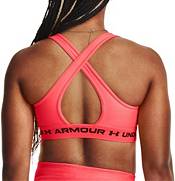 Cathalem Strappy Sports Bras For Women Crossback Mid Impact Sports Bra,Red L  
