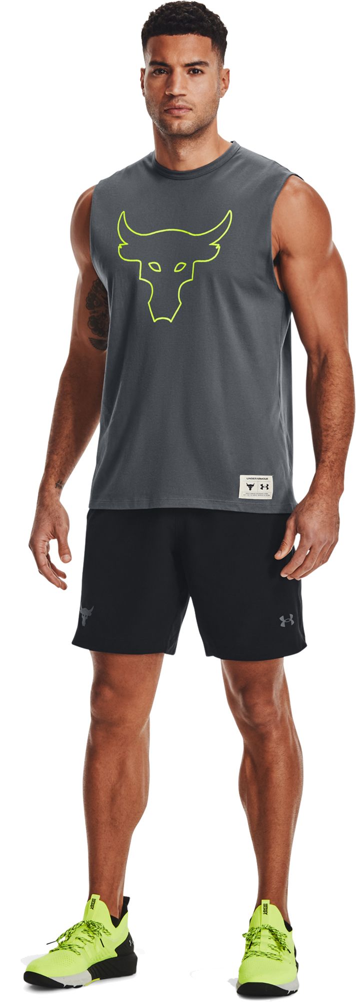 under armour men's project rock charged cotton tank top