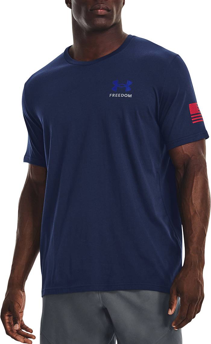 Navy Under Armour USA Flag Tech T-Shirt (Charcoal)