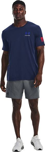 Under Armour Men's T-Shirt UA Freedom Flag Athletic Short Sleeve Tee  1370810, Sand / Black, XL 