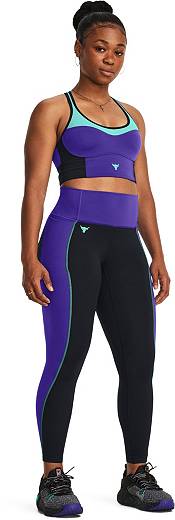 NEW Under Armour Project Rock Girls Ankle Crop Leggings 1359255 569 Youth  SMALL