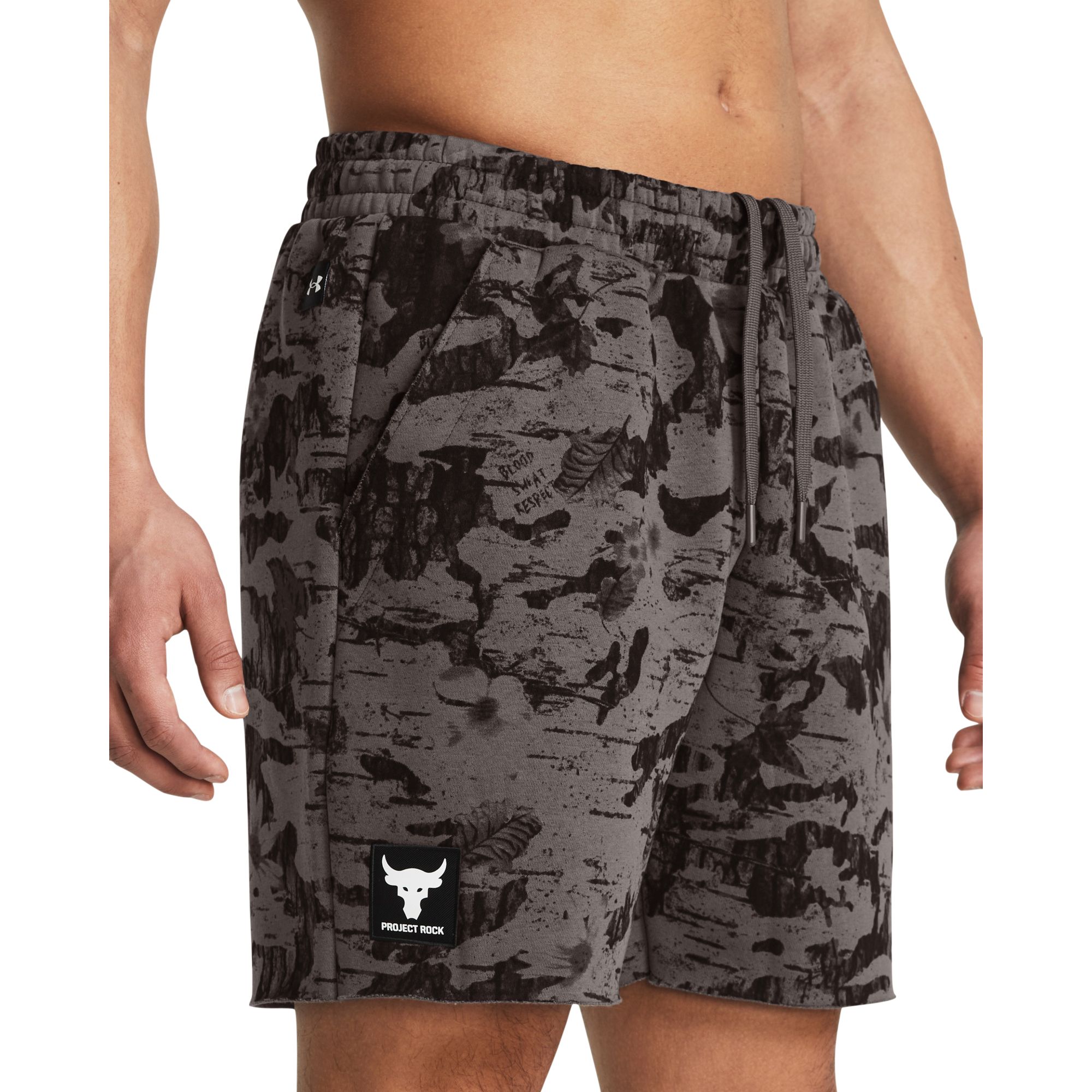 Under Armour Men's Project Rock Essential Fleece Printed Shorts