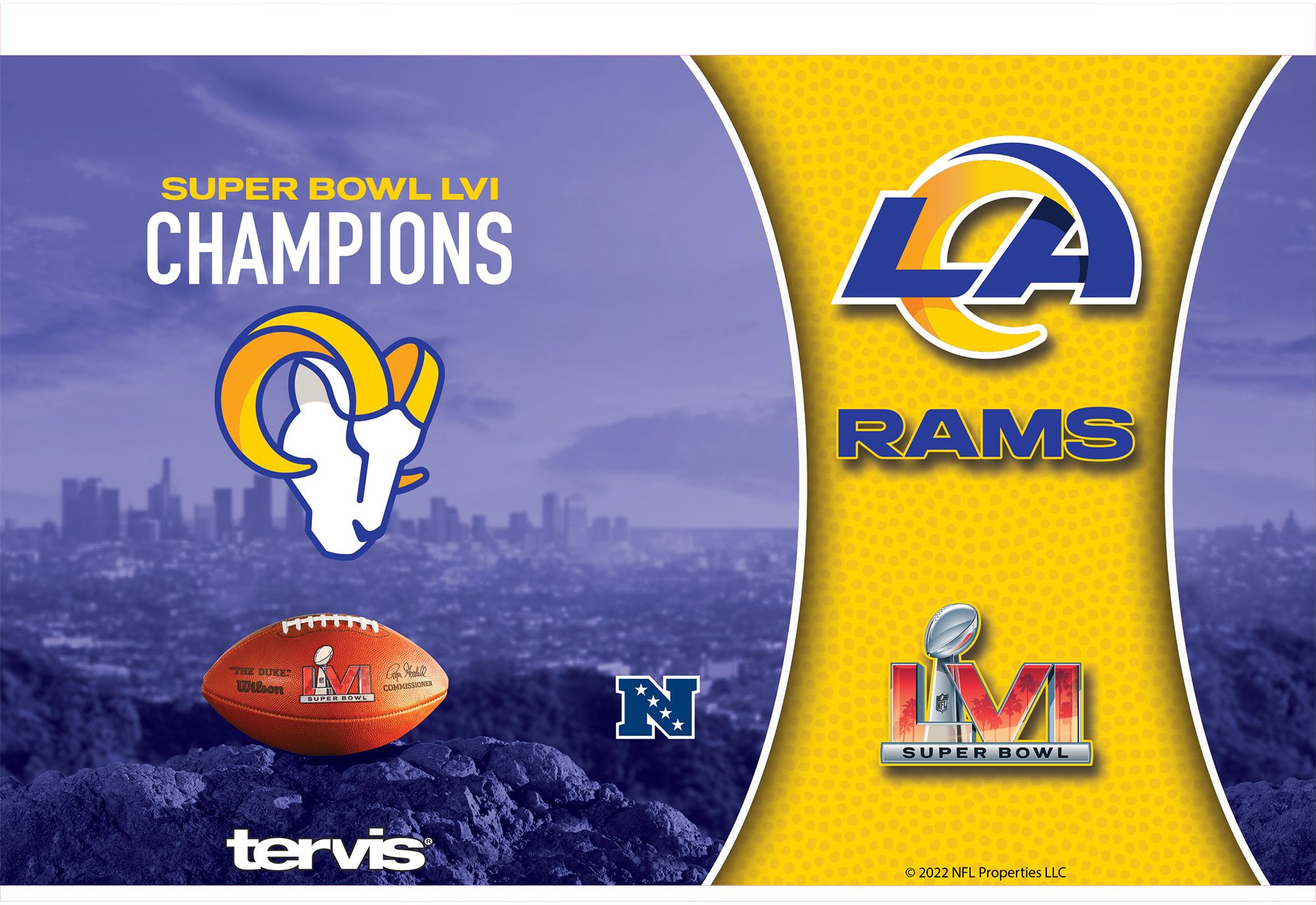 Tervis 2021 Super Bowl LVI Champions Los Angeles Rams 20oz. Stainless Steel Tumbler product image