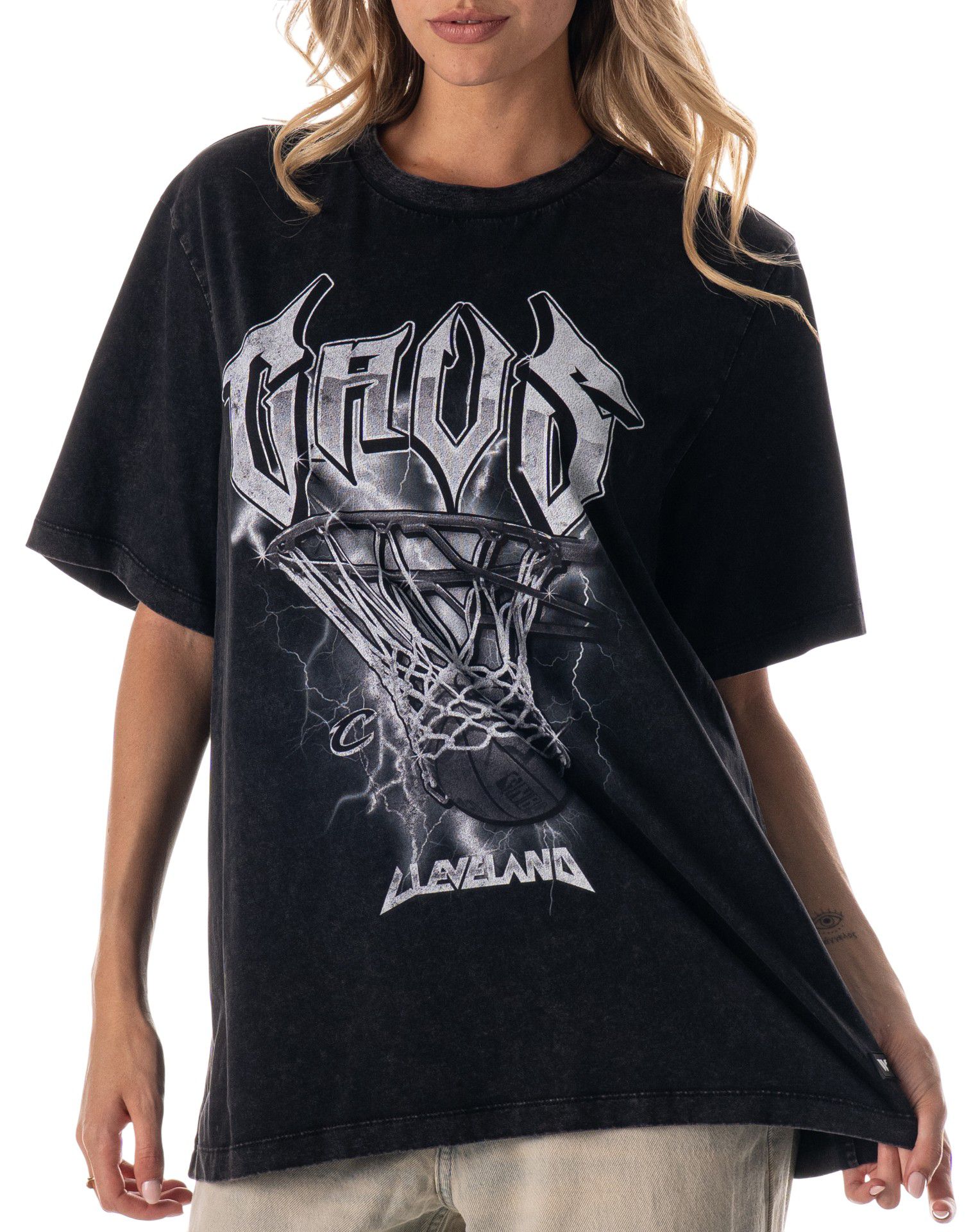 The Wild Collective Adult Cleveland Cavaliers Black Band Tonal T-Shirt product image