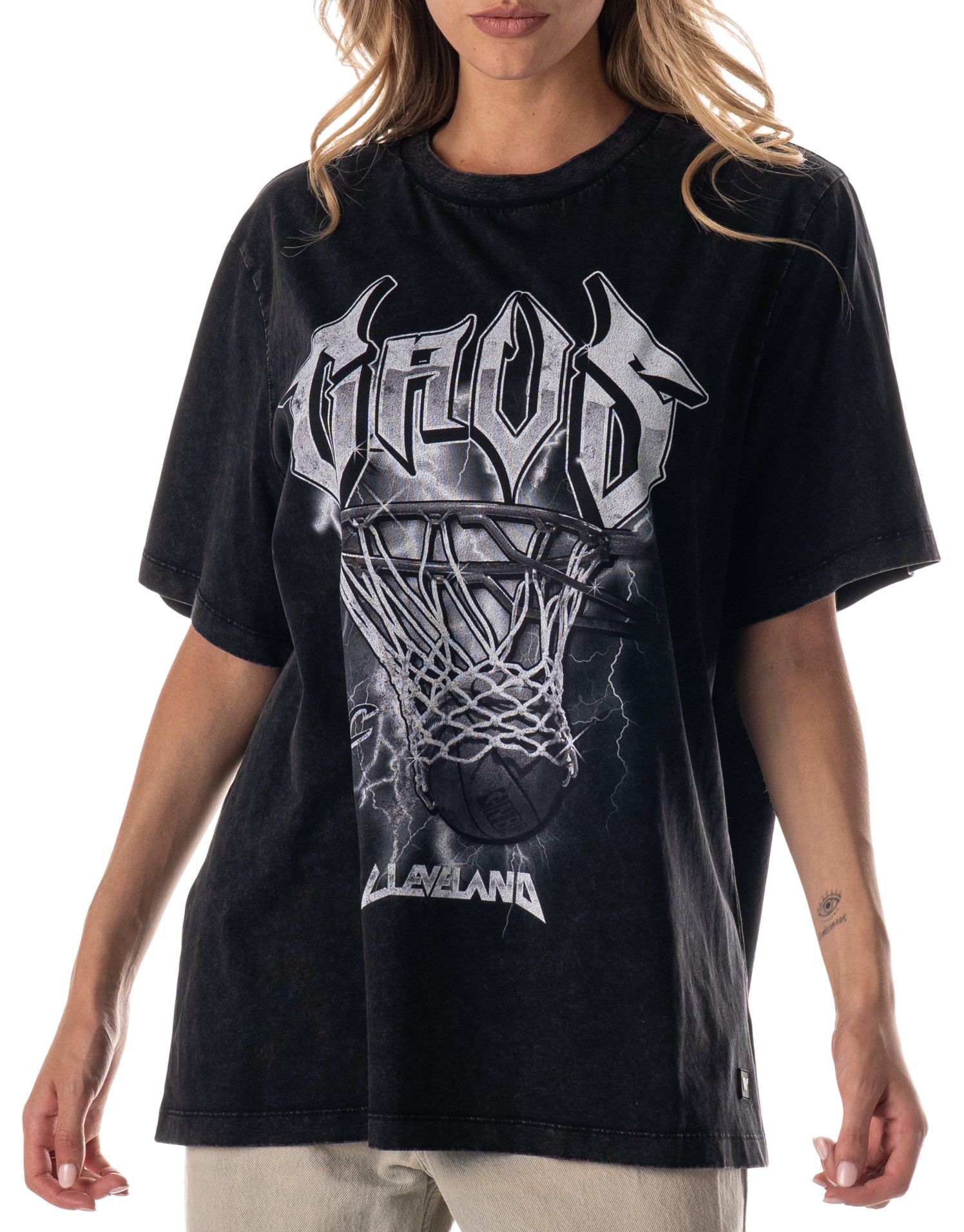 The Wild Collective Adult Cleveland Cavaliers Black Band Tonal T-Shirt product image