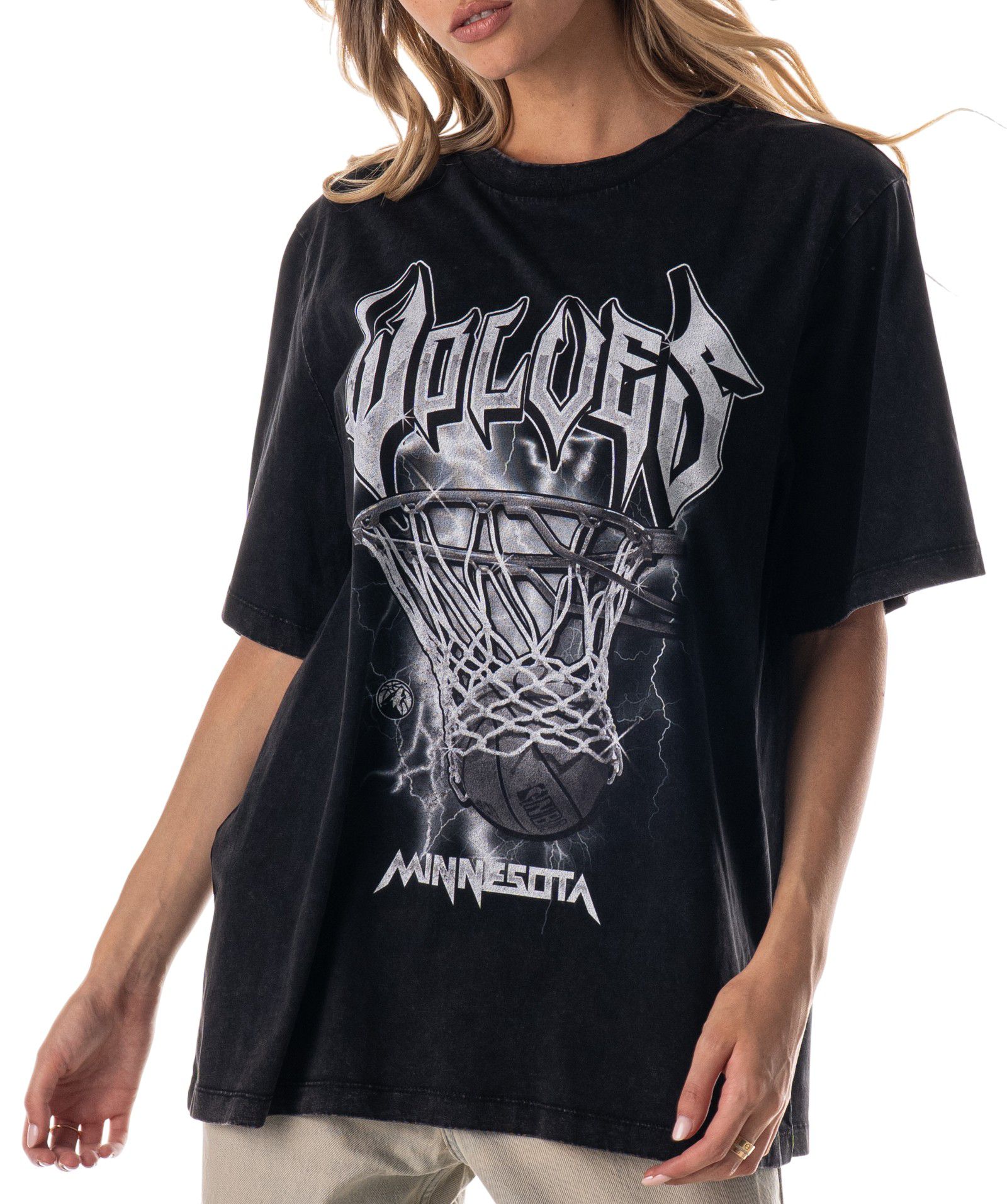 The Wild Collective Adult Minnesota Timberwolves Black Band Tonal T-Shirt product image