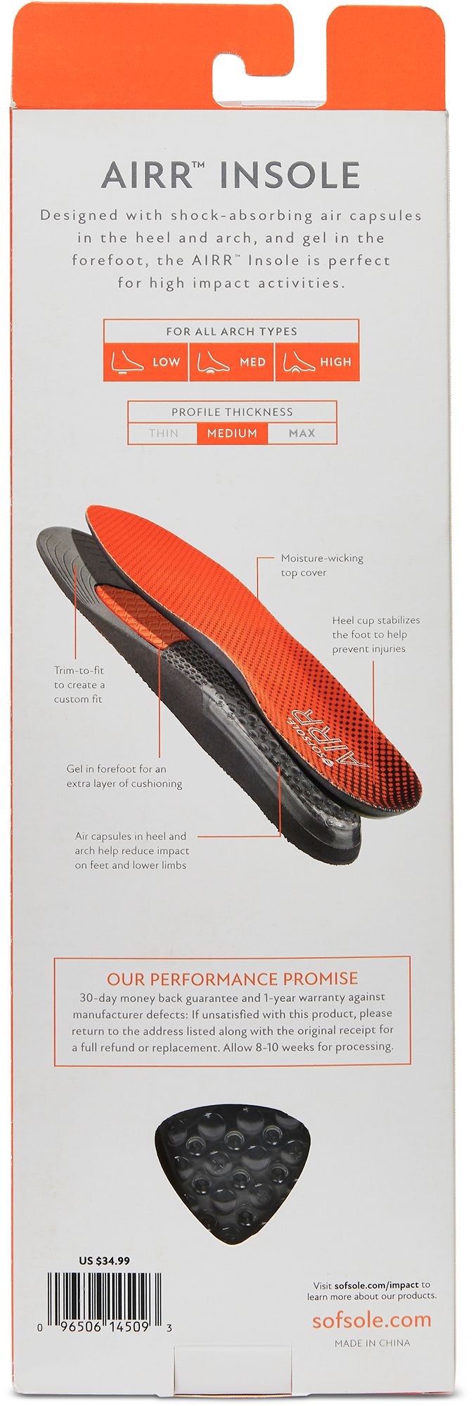 Sof Sole Women's Airr Performance Cushion Full Length Shoe Insoles product image