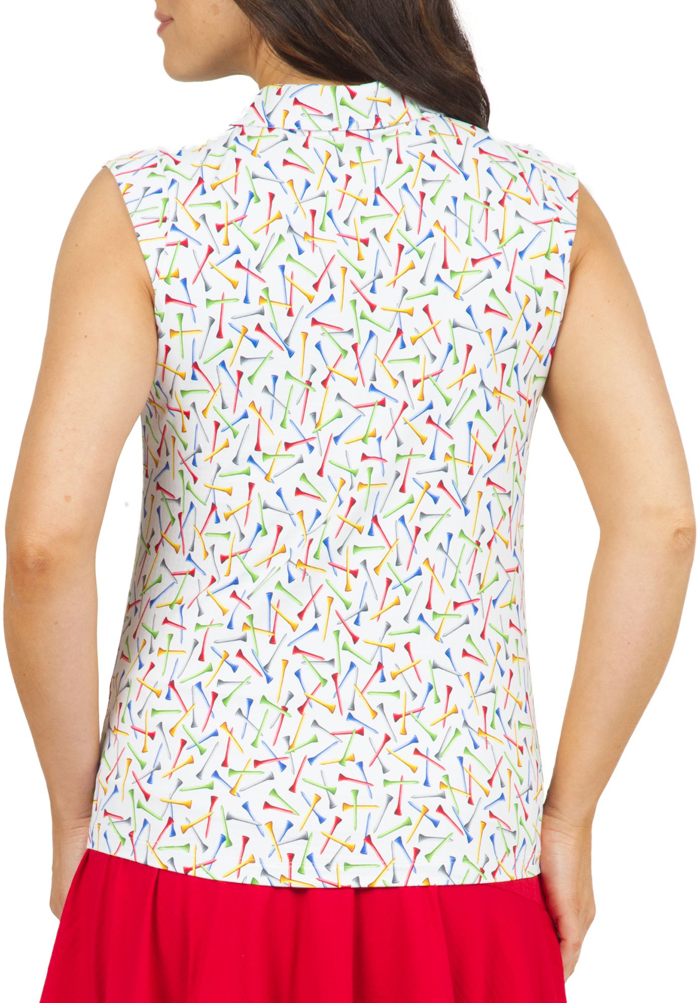 IBKUL Women's Sleeveless Paulina Print Golf Polo