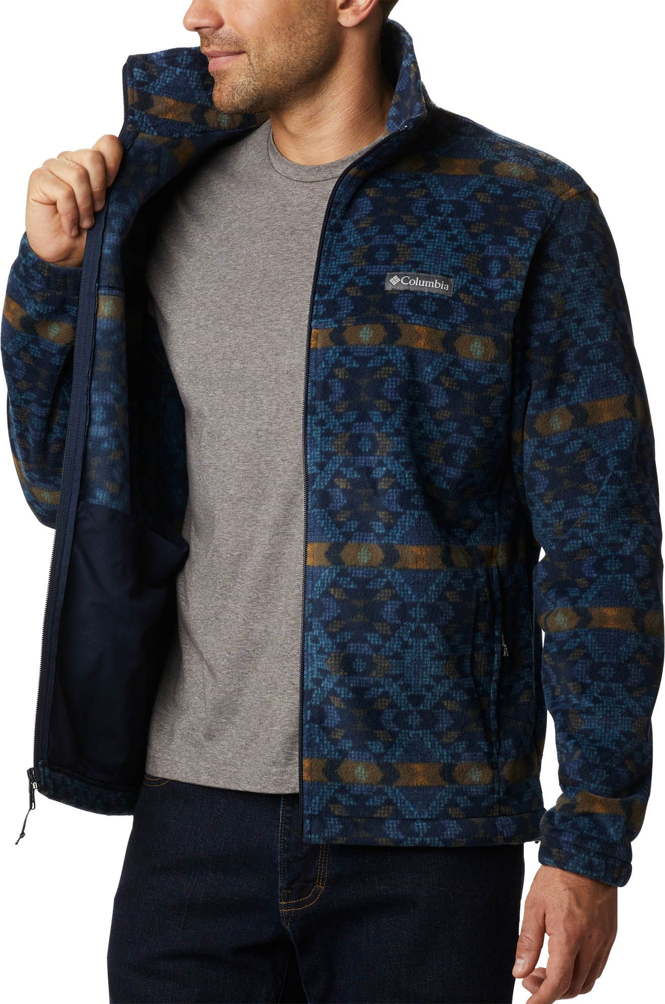 columbia men's steens mountain print fleece jacket