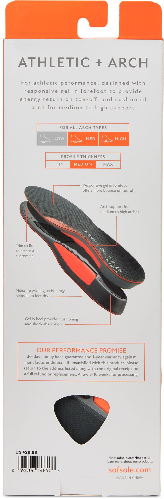 Sof Sole Men's Athletic + Arch Trim to Fit Insoles product image