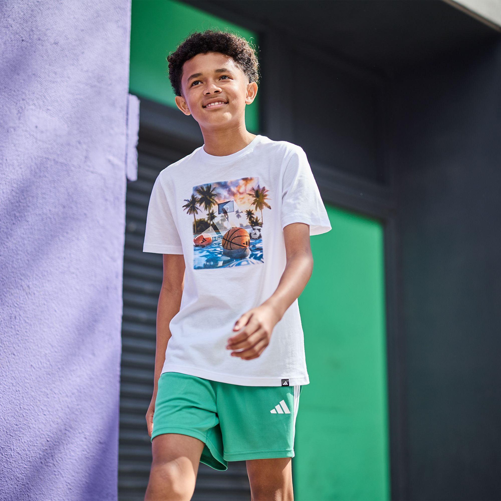 adidas Boys' Photoreal Pool Graphic T-Shirt product image