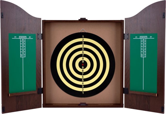 Trademark Games Walnut Dartboard Cabinet Set Dick S Sporting Goods