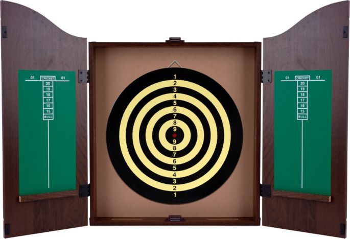 Trademark Games Walnut Dartboard Cabinet Set Dick S Sporting Goods