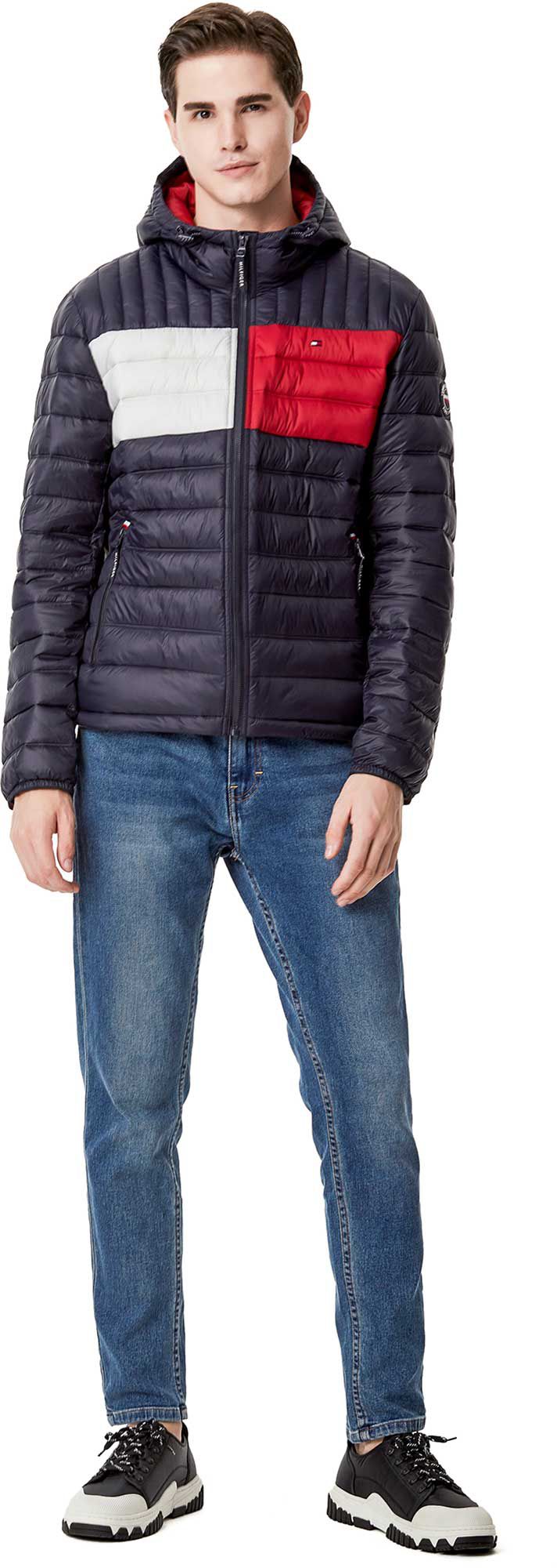 Tommy hilfiger hooded colorblock hotsell puffer coat