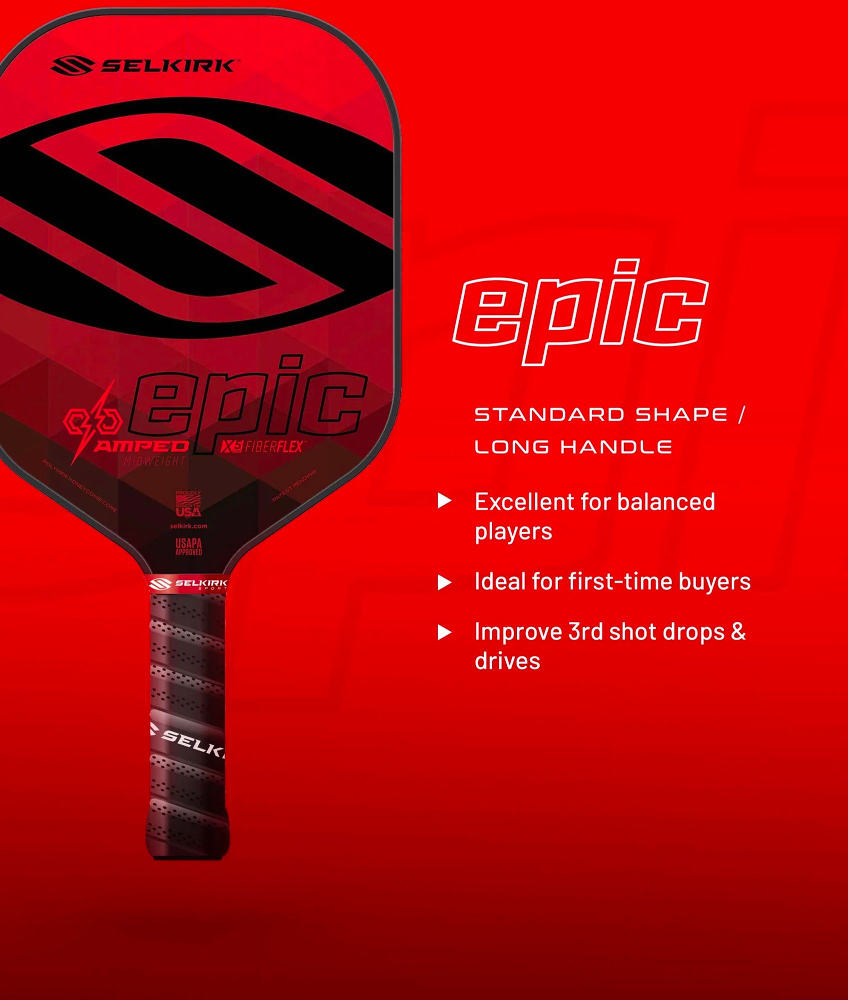 Selkirk AMPED 2021 Epic Lightweight Pickleball Paddle product image