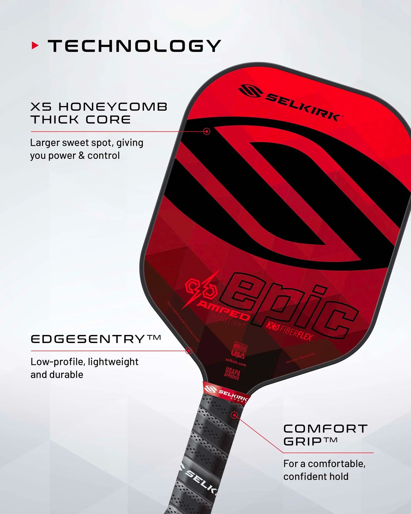 Selkirk AMPED 2021 Epic Lightweight Pickleball Paddle product image
