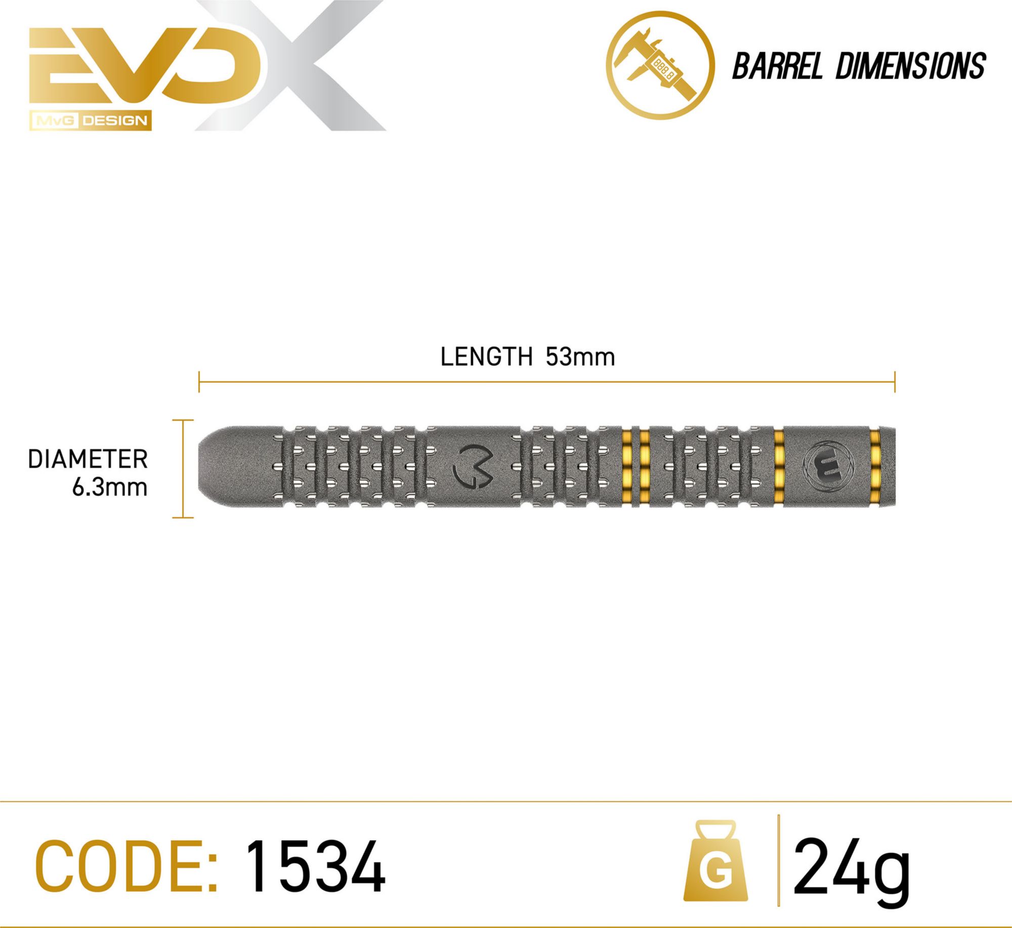 WINMAU Mvg Evo X 24g Tungsten Dart product image