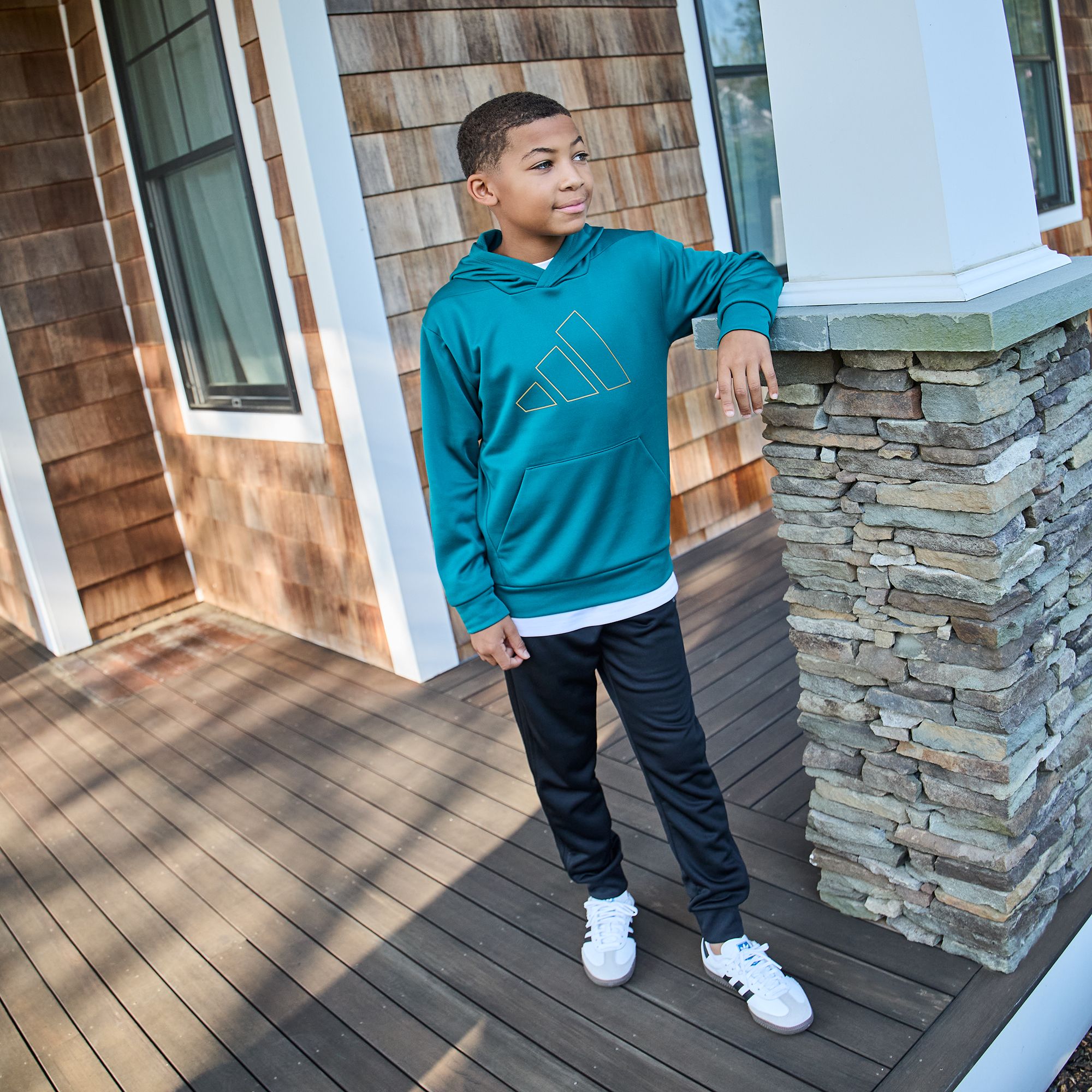 adidas Boys' Elastic Waistband 3-Stripe Tonal Joggers product image