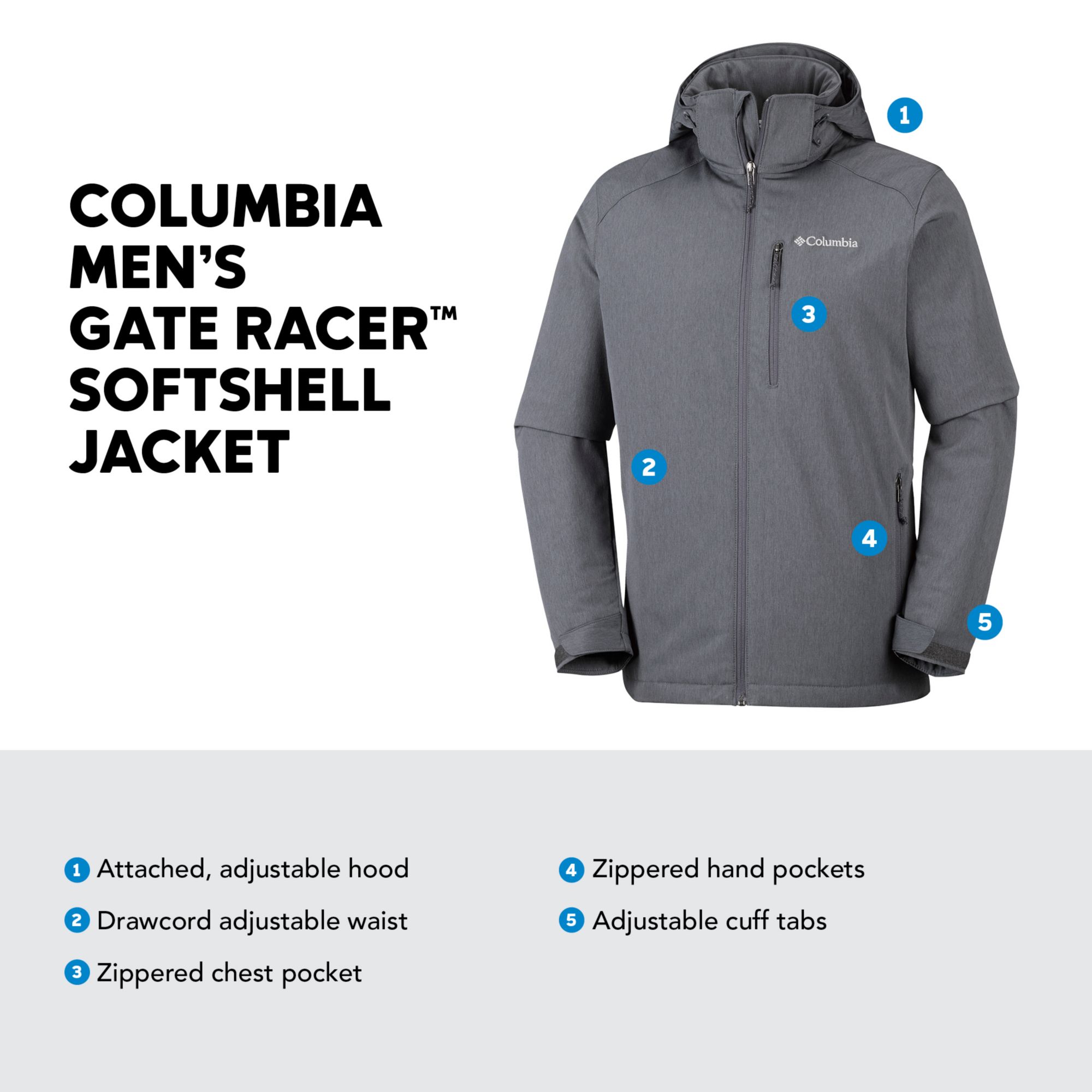 columbia men's gate racer softshell
