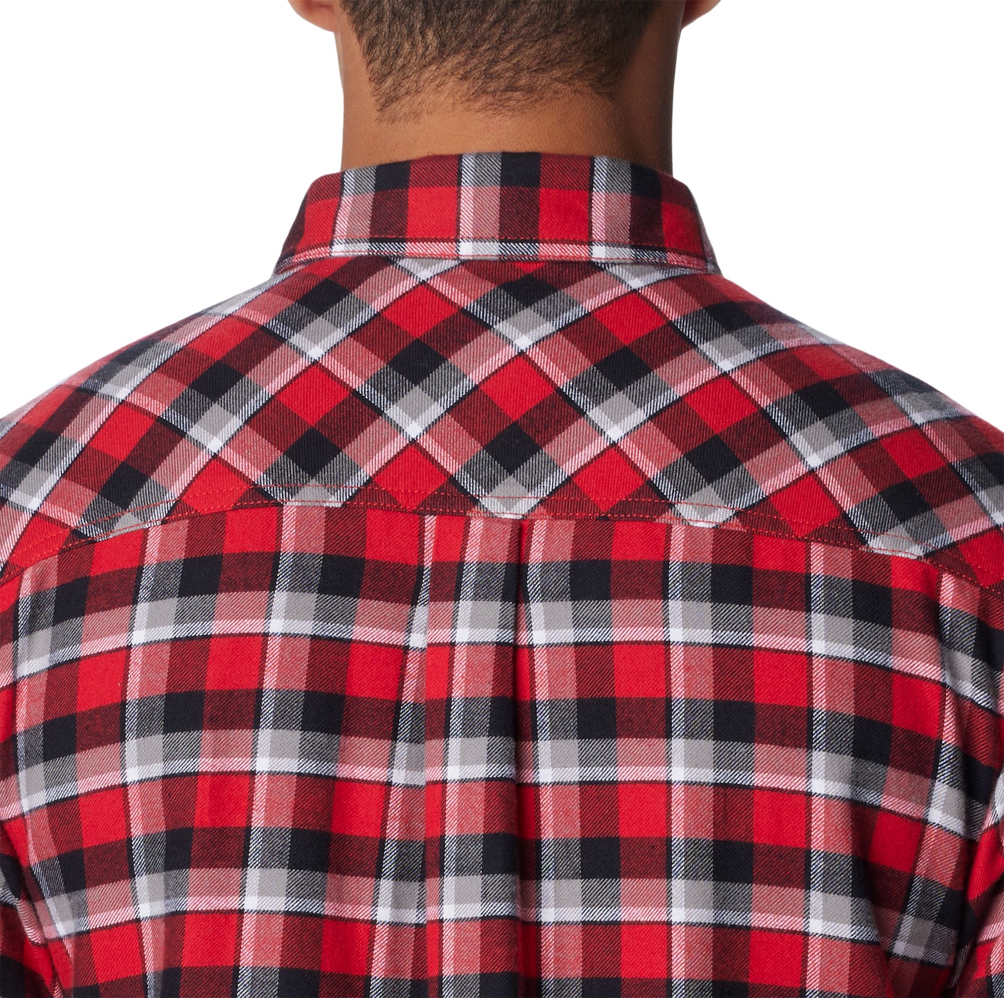 Columbia Men's Ohio State Buckeyes Scarlet Plaid Flare Gun Flannel Button Down Long Sleeve Shirt