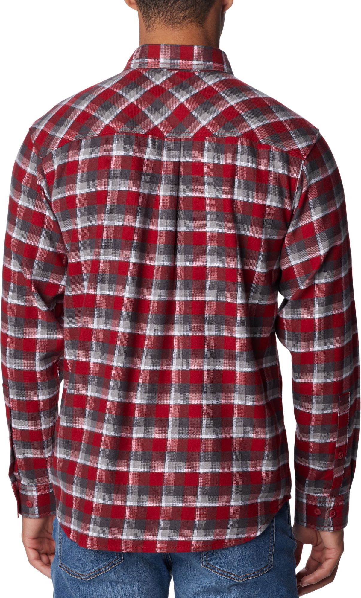 Columbia Men's Alabama Crimson Tide Crimson Plaid Flare Gun Flannel Button Down Long Sleeve Shirt