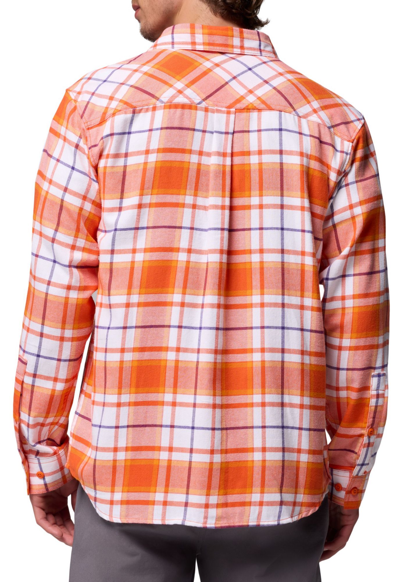 Columbia Men's Clemson Tigers Orange Flare Gun Flannel Long Sleeve Shirt product image