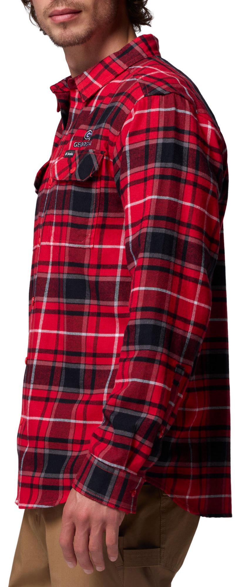 Columbia Men's Georgia Bulldogs Red Flare Gun Flannel Long Sleeve Shirt product image