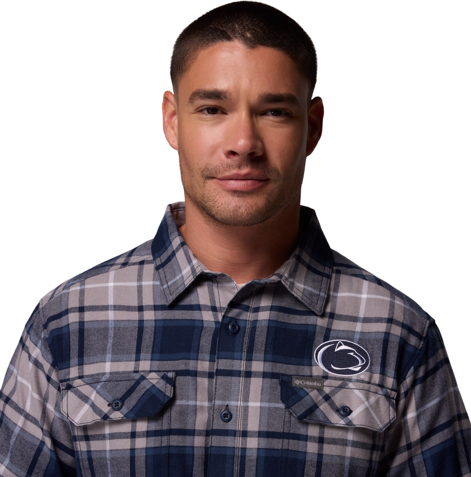 Columbia Men's Penn State Nittany Lions Navy Flare Gun Flannel Long Sleeve Shirt product image