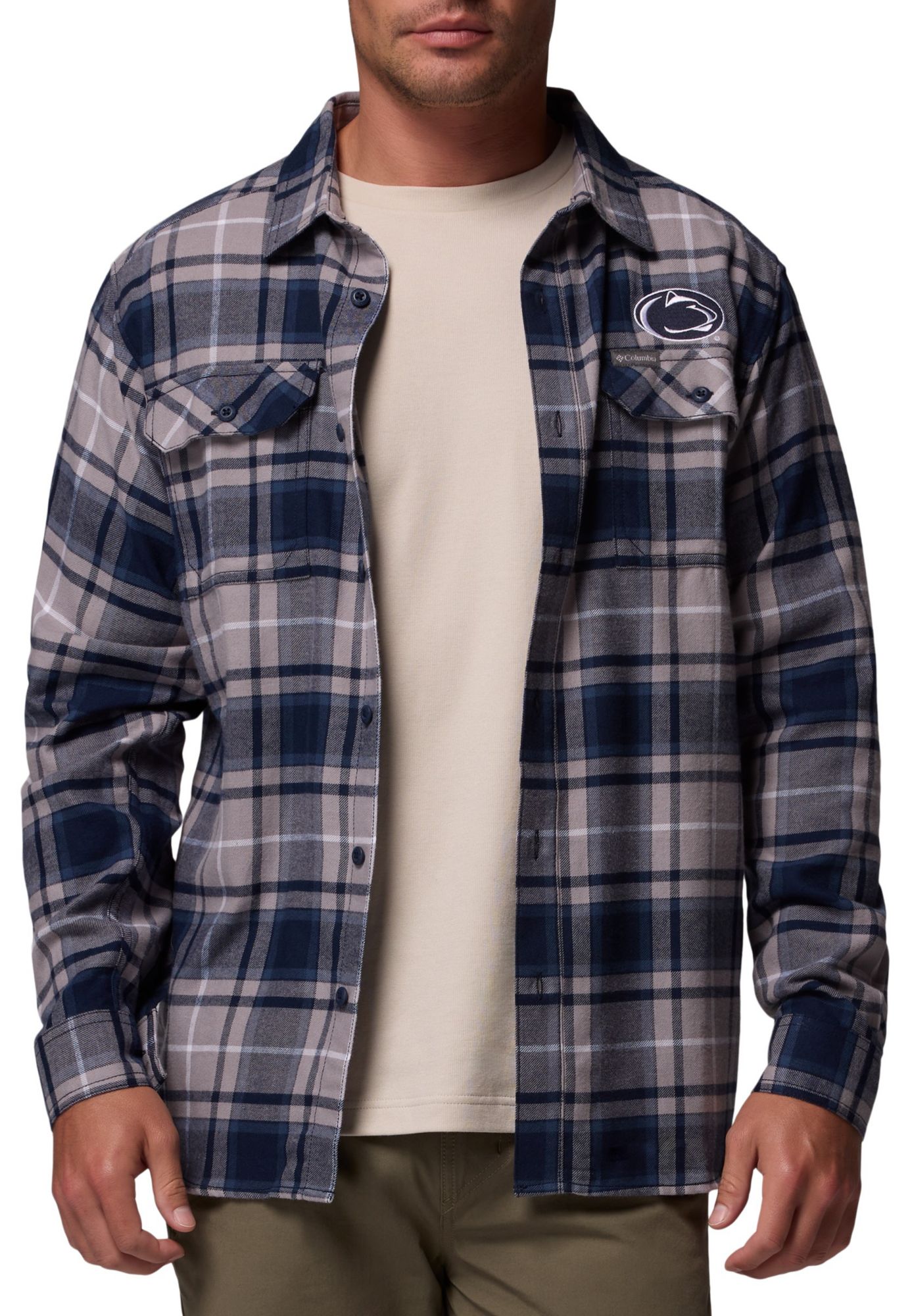 Columbia Men's Penn State Nittany Lions Navy Flare Gun Flannel Long Sleeve Shirt product image