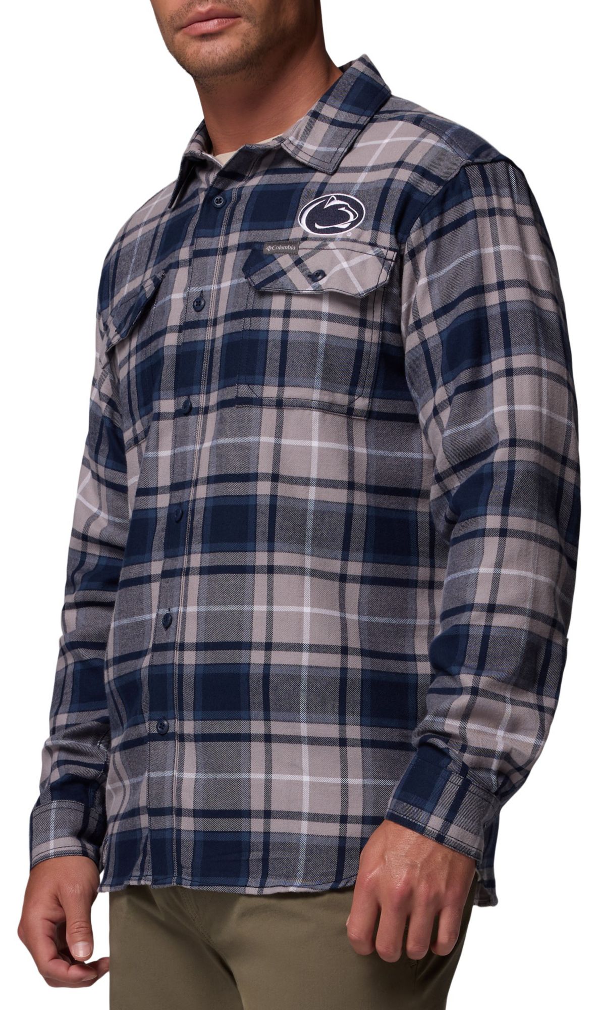 Columbia Men's Penn State Nittany Lions Navy Flare Gun Flannel Long Sleeve Shirt product image