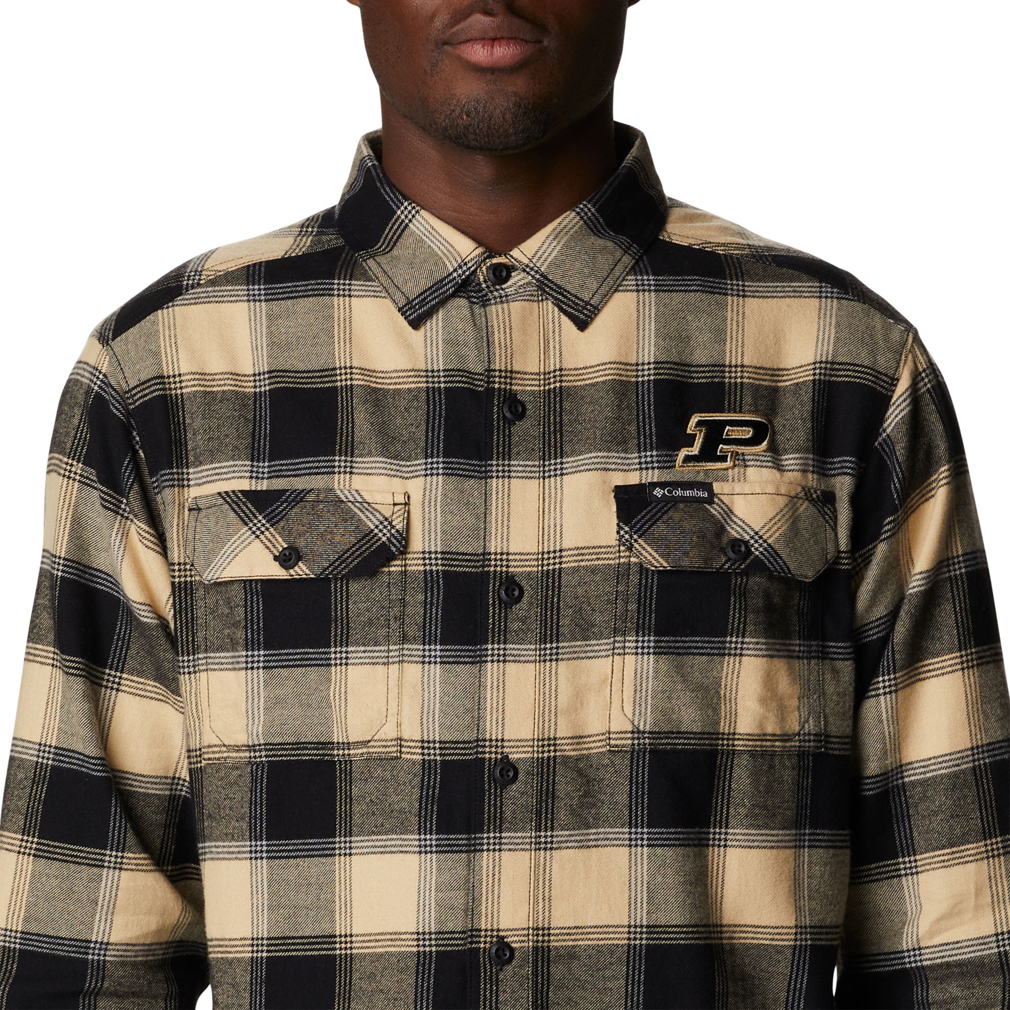 Columbia Men's Purdue Boilermakers Black CLG Flare Gun&trade; Flannel Long Sleeve Shirt product image