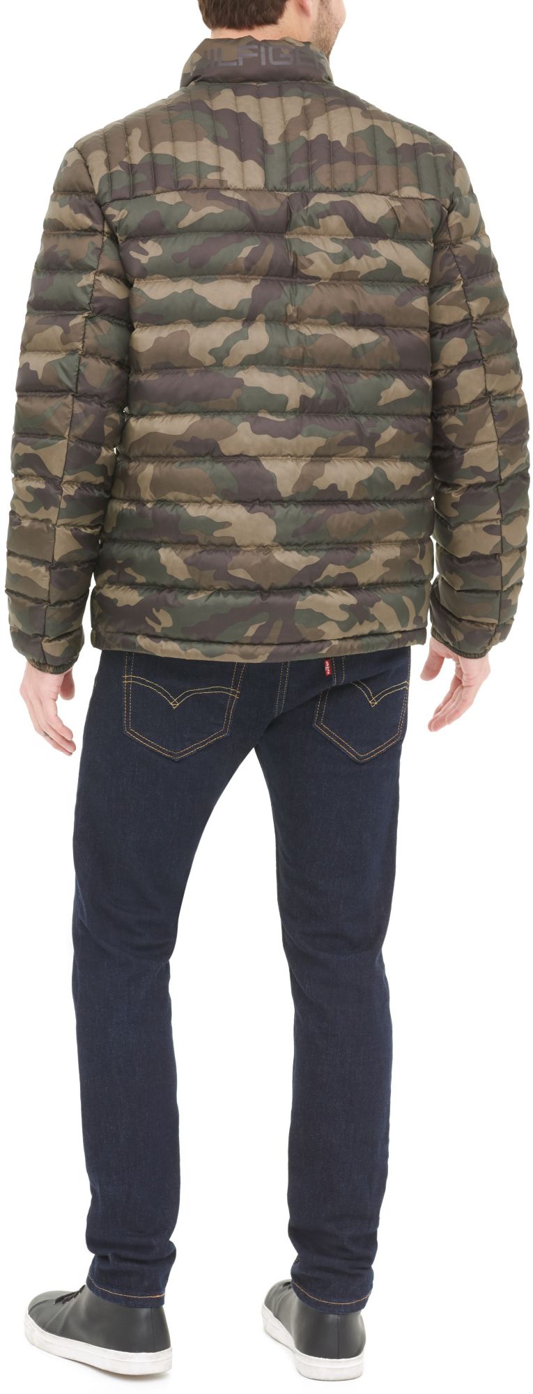 men's down quilted packable logo jacket