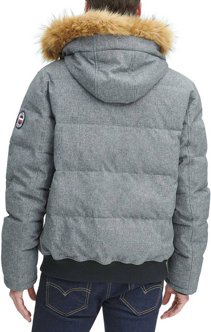 Tommy Hilfiger Men's Arctic Cloth Quilted Snorkel Bomber Jacket, Black,  X-Small at  Men's Clothing store