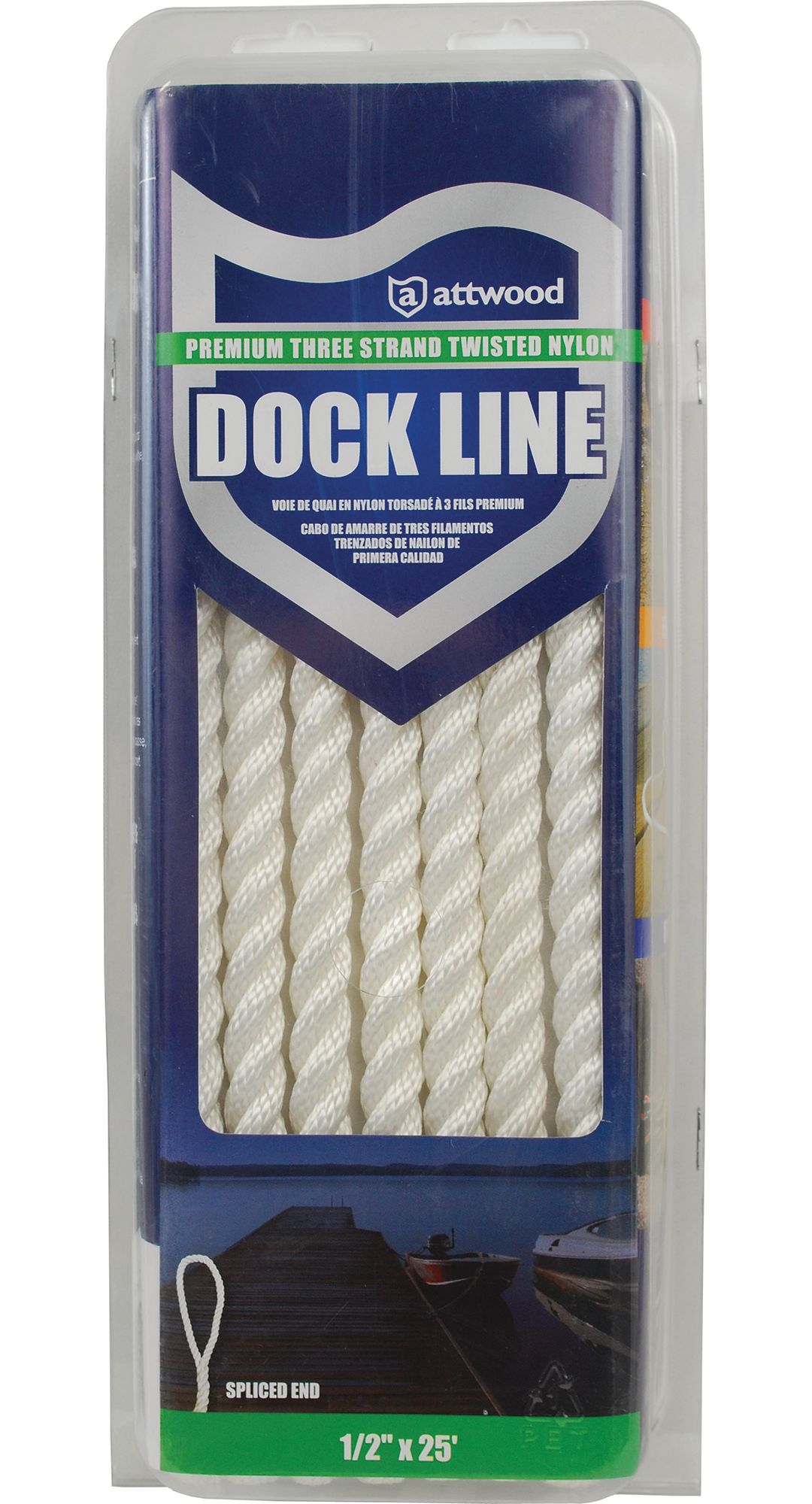 attwood Premium 3Strand Twisted Nylon Dock Line Boating Dock Lines