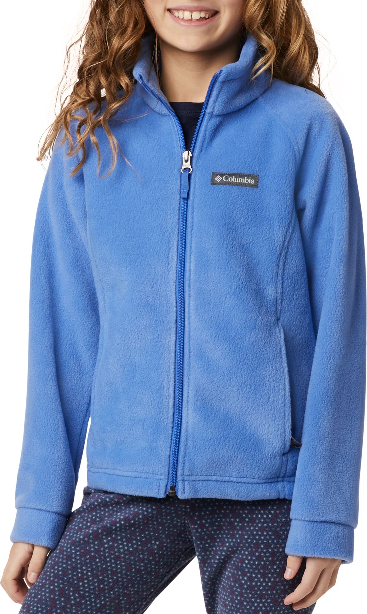 light blue columbia fleece jacket