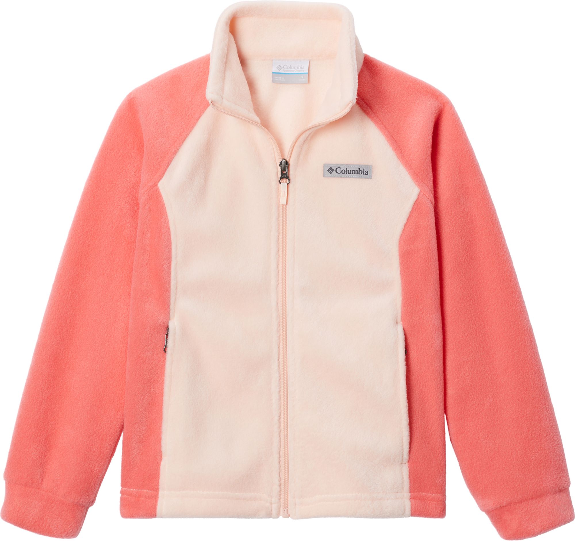 pink fleece columbia jacket