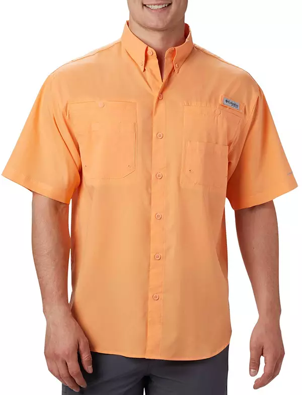 Columbia Men's PFG Tamiami II Short Sleeve Shirt, Large, Orange