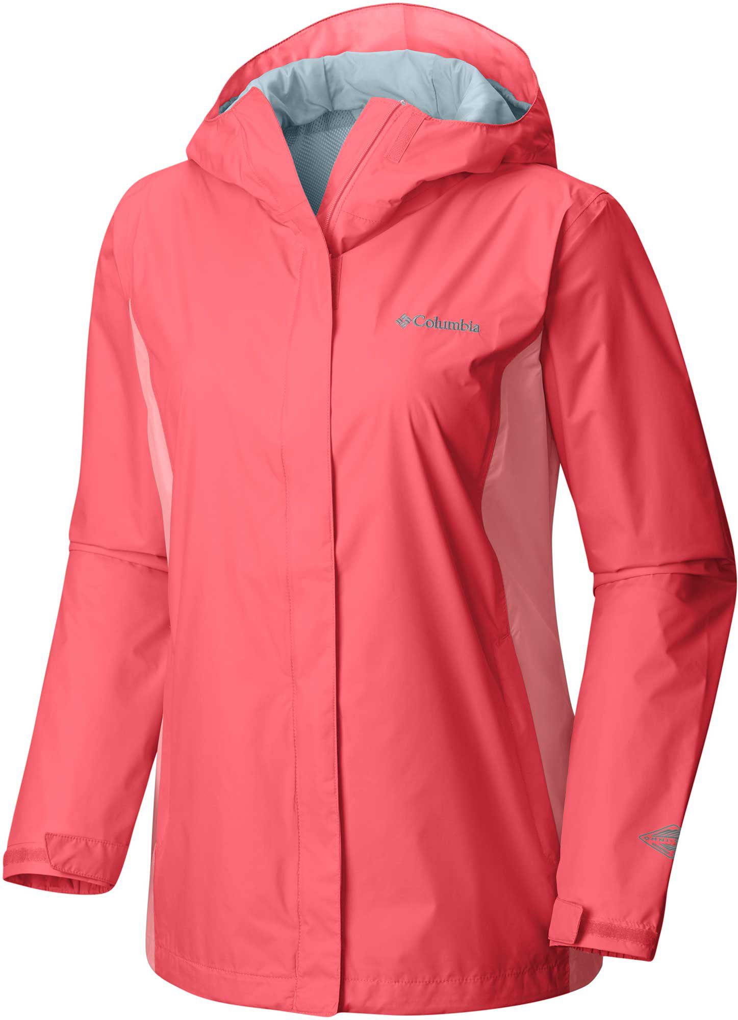 red columbia rain jacket