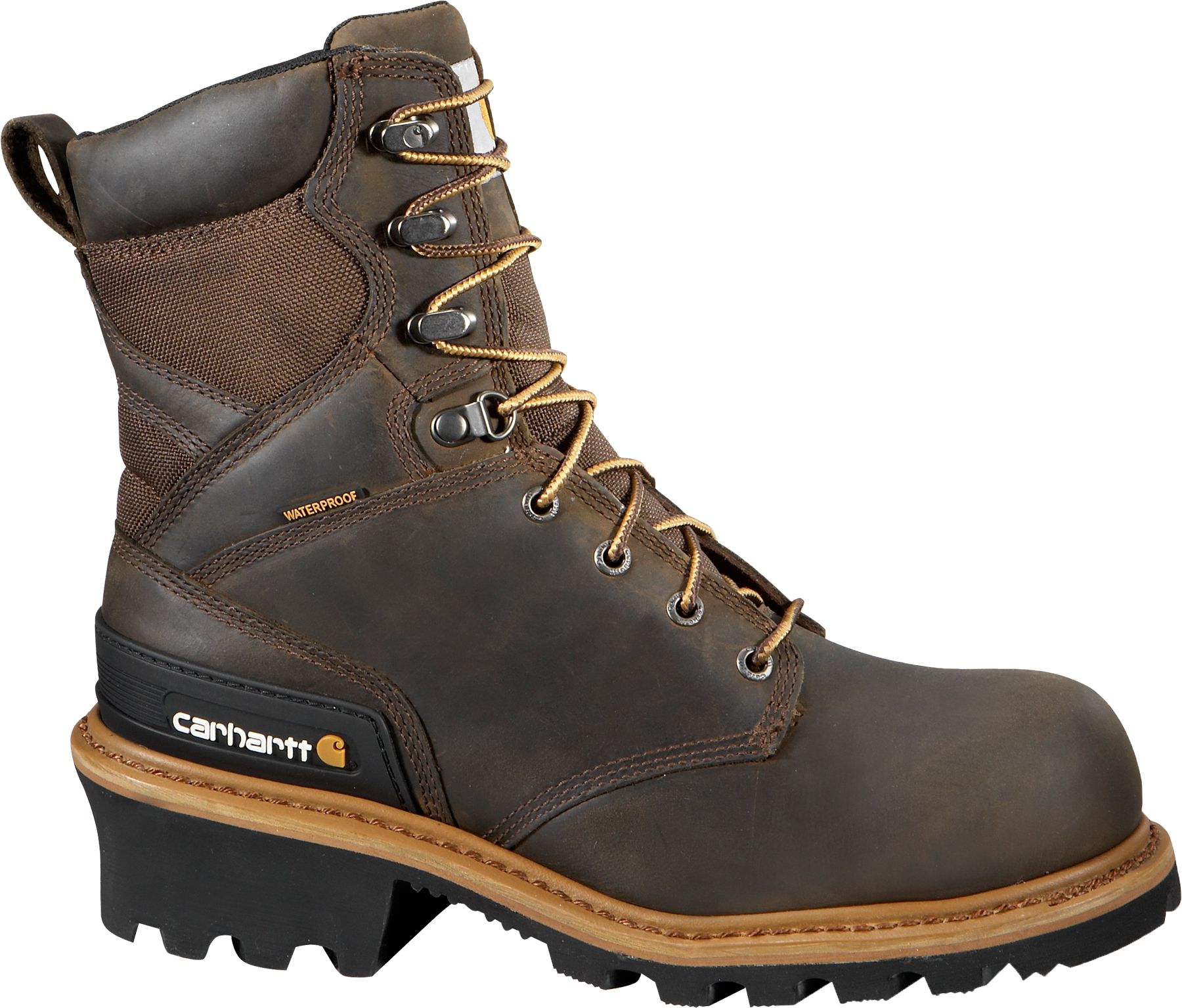 tan logger boots