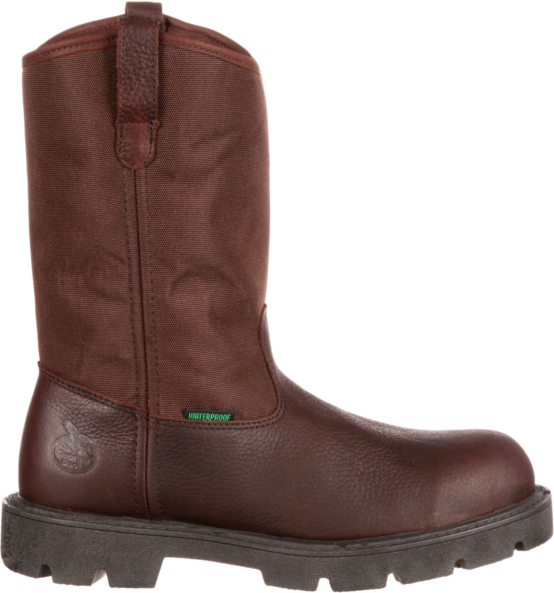 GEORGIA BOOT Men's Pull-Ons Non Waterproof 11Inch Wellington Work Boots Soft Toe Mississippi Tan Size 10 5 W G4432