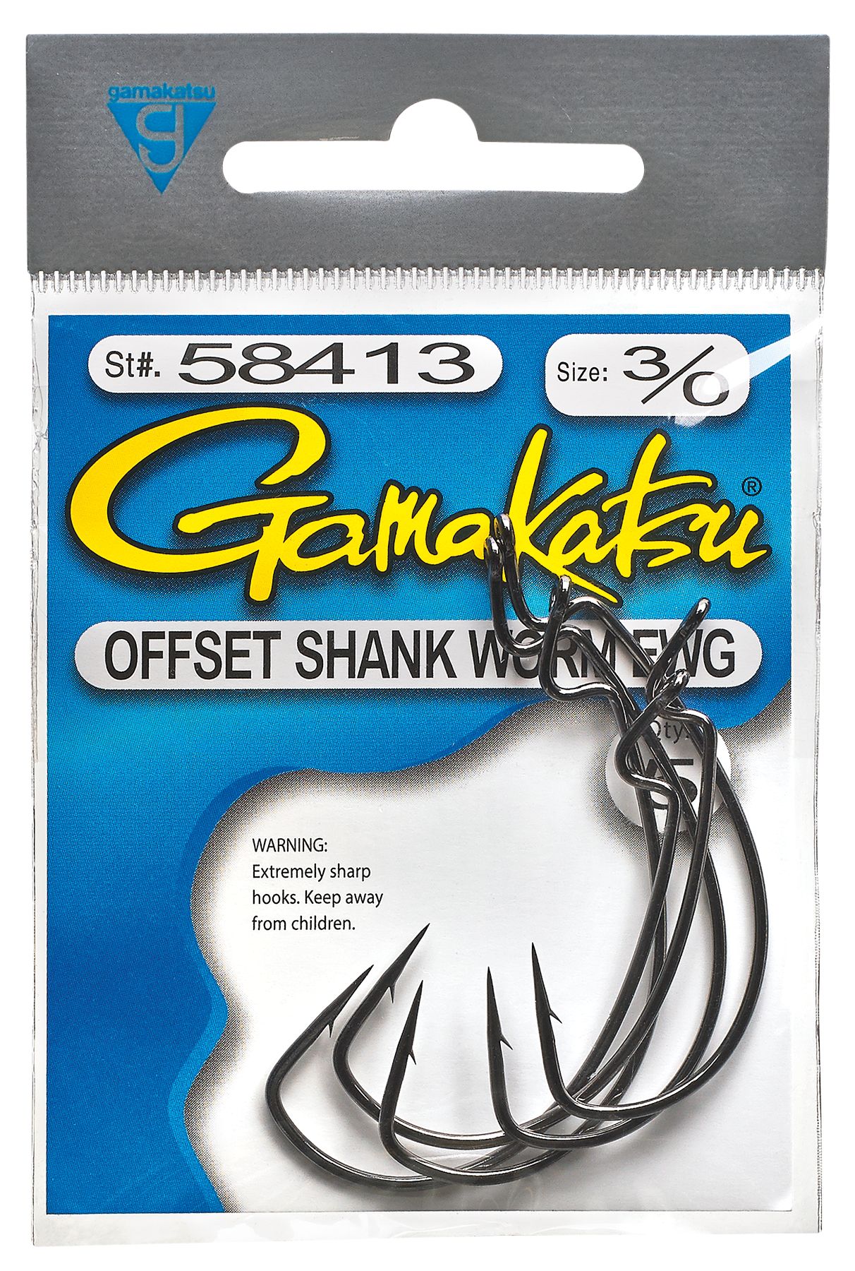 Gamakatsu Hooks Worm Offset EWG - Hooks for baits and lures