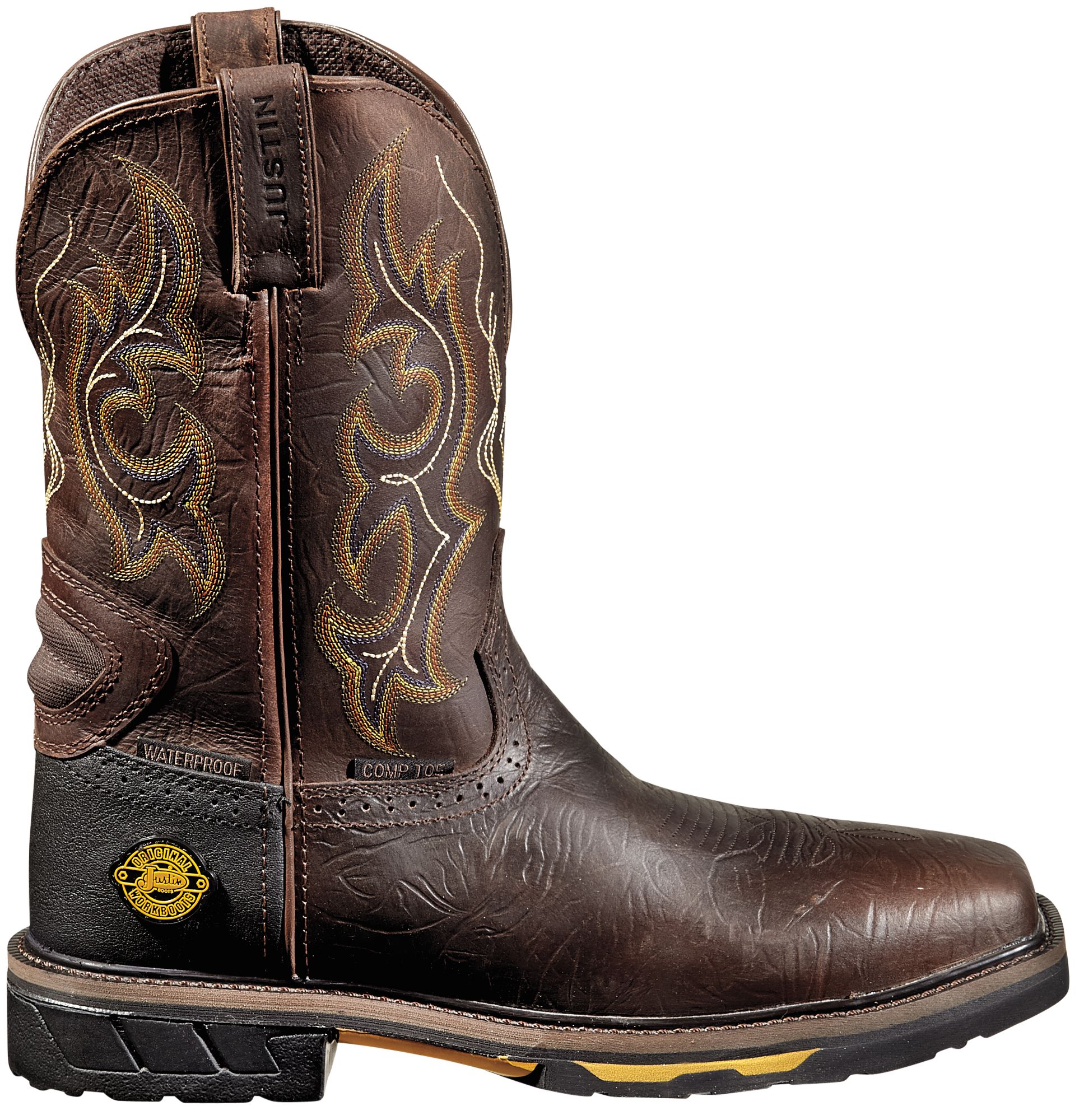 justin men's waterproof work boots