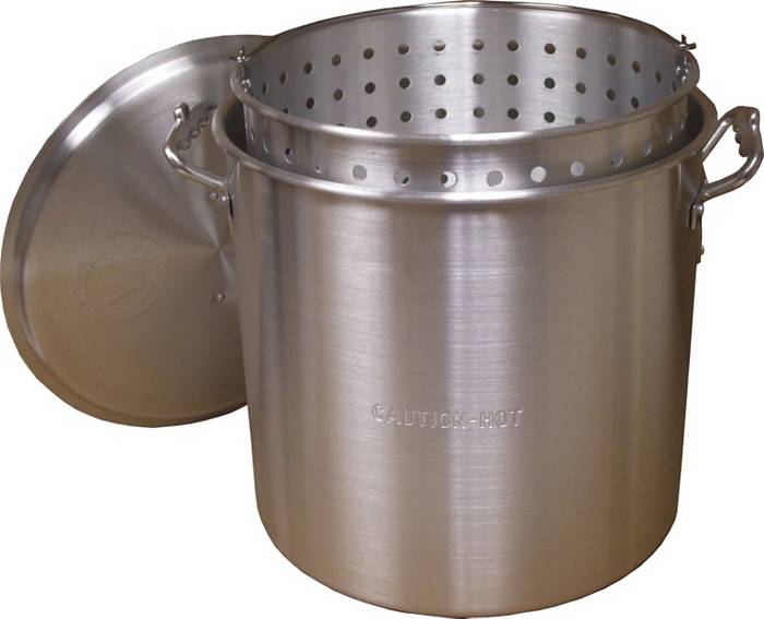 42 Qt. Aluminum Stockpot with Strainer Basket and Lid