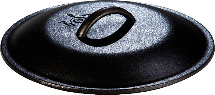 Lodge 12 Inch Cast Iron Lid. Classic 12-Inch Cast Iron Cover Lid with Handle  and Interior Basting Tips.