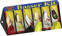 basser lures Heddon King 8550, 9PLXR Kit contains an assortment of dressed spinners including two Black Fury Lazy Lures Skimblades - Top