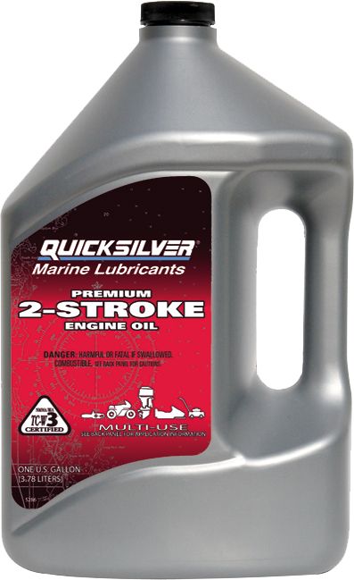 Mercury Quicksilver Premium 2-Stroke TC-W3 Outboard Oil - Gallon ...