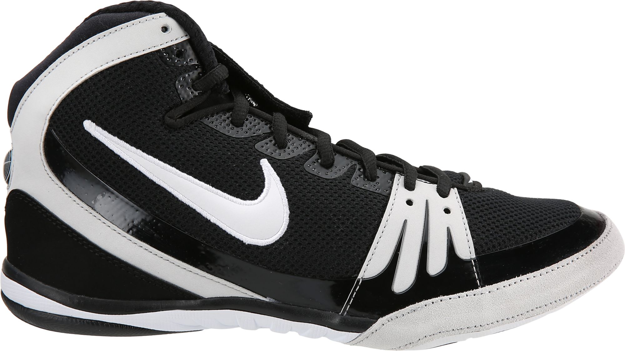 white and gold nike freeks wrestling shoes