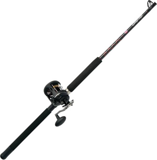 Penn Warfare Level Wind Conventional Reel and Fishing Rod Combo, Black, 6'6